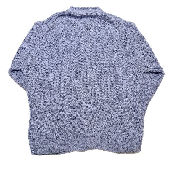 Compositions Vintage Crochet Knit Sweater Cardigan Periwinkle Women's 44 Preppy - Picture 4 of 9